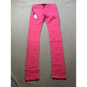 Maxime Cossoguy Jeans Womens 27‎ Pink Denim Pocketed Belted Zip Ladies 27x32